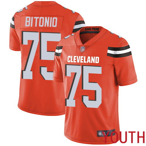 Cleveland Browns Joel Bitonio Youth Orange Limited Jersey #75 NFL Football Alternate Vapor Untouchable